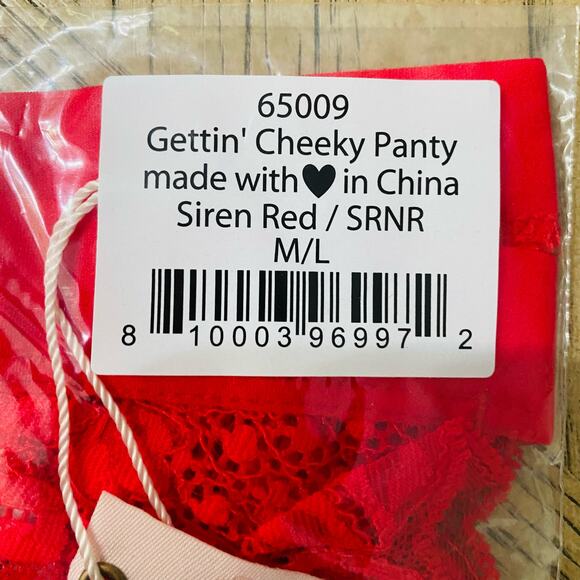 We are HAH Gettin' Cheeky Panty Siren Red M/L - Picture 9 of 9